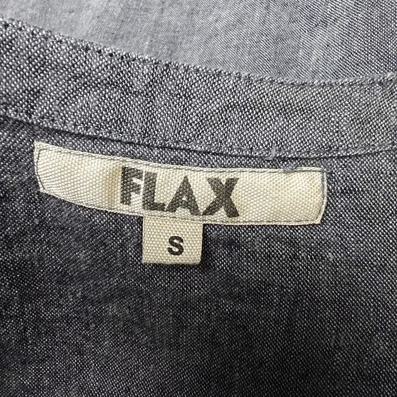 Flax Linen Tunic Size S Relaxed Fit Sleeveless Button Front Long Lagenlook - Picture 6 of 8